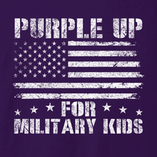 Load image into Gallery viewer, Distressed Purple Up for Military Kids T-shirt
