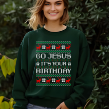 Load image into Gallery viewer, Go Jesus It&#39;s Your Birthday Funny Christmas Ugly Sweater Shirt
