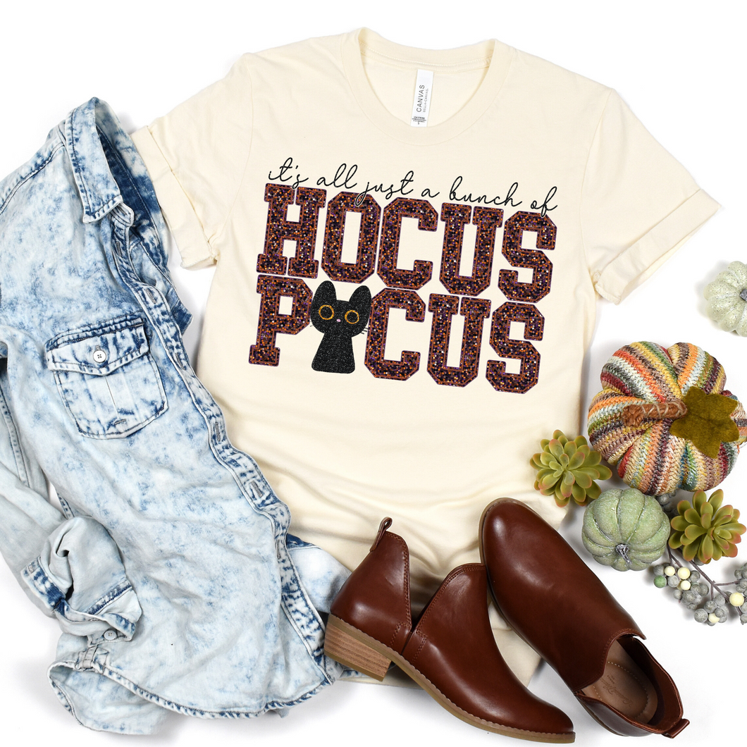 Hocus Pocus Faux Sequins and Faux Embroidery T-shirt