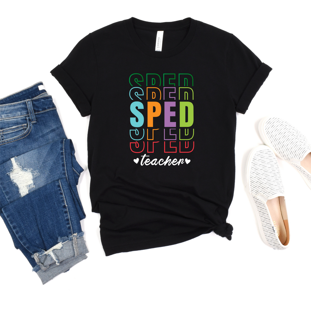 SPED Teacher Stacked T-shirt