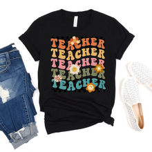 Load image into Gallery viewer, Retro Teacher Wavy Stacked T-shirt
