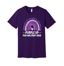 Load image into Gallery viewer, “Purple Up for Military Kids” Crew Neck Purple T-shirt
