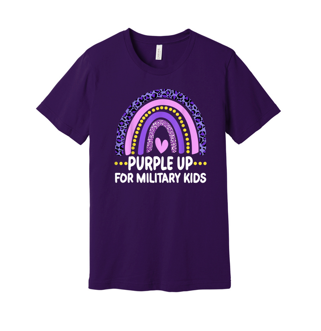 “Purple Up for Military Kids” Crew Neck Purple T-shirt